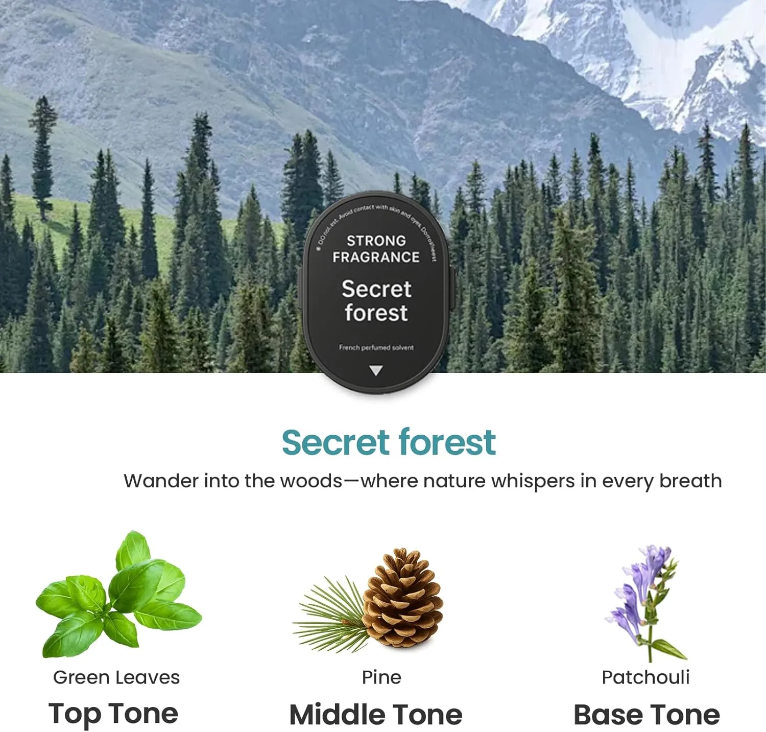 2PCS Car Air Freshener Refill (1000 sprays*2) Dedicated Perfume Long Lasting Air Fresheners 6 Months, Car Diffuser Essential Oil Made of Natural Plant Extracts (2PCS Secret Forest)