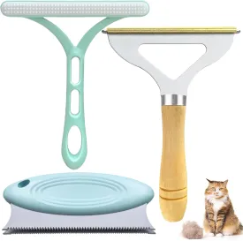 3 Pack Pet Hair Remover, Lint Remover, Portable Dog Cat Hair Remover, Lint Cleaner Brush, Reusable Lint Shaver and Carpet Scraper for Clothes, Fuzz, Couch, Dust, Car Mat, Hairball