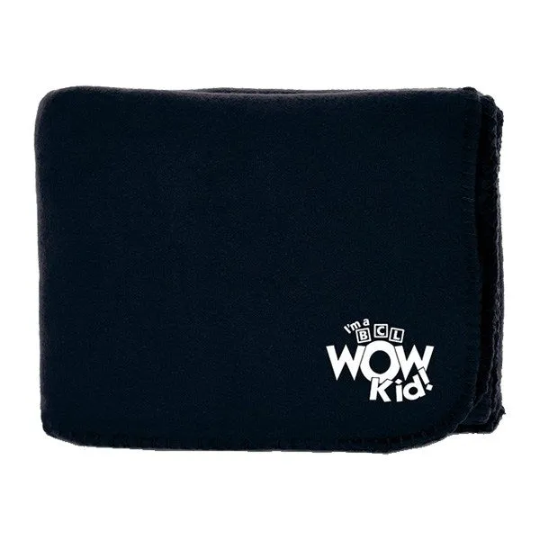 50" x 60" Whipstitch Fleece Blanket - Solid Black (Q625111)