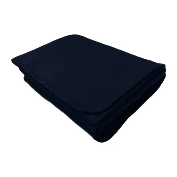 50" x 60" Whipstitch Fleece Blanket - Solid Black (Q625111)