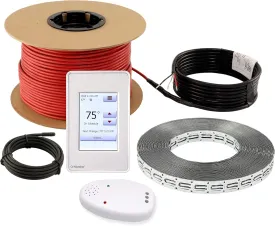 60sqft Floor Heating Cable Kit - 120v Electric Floor Heating System - Heated Flooring System Includes UDG4 Programmable Thermostat w/GFCI, Heater Cable, Strapping, Flooring Sensor & Alarm