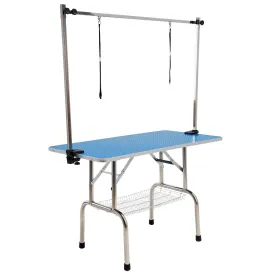 Adjustable Blue Pet Grooming Table, Non-Slip, Stainless Steel - Paw Mate