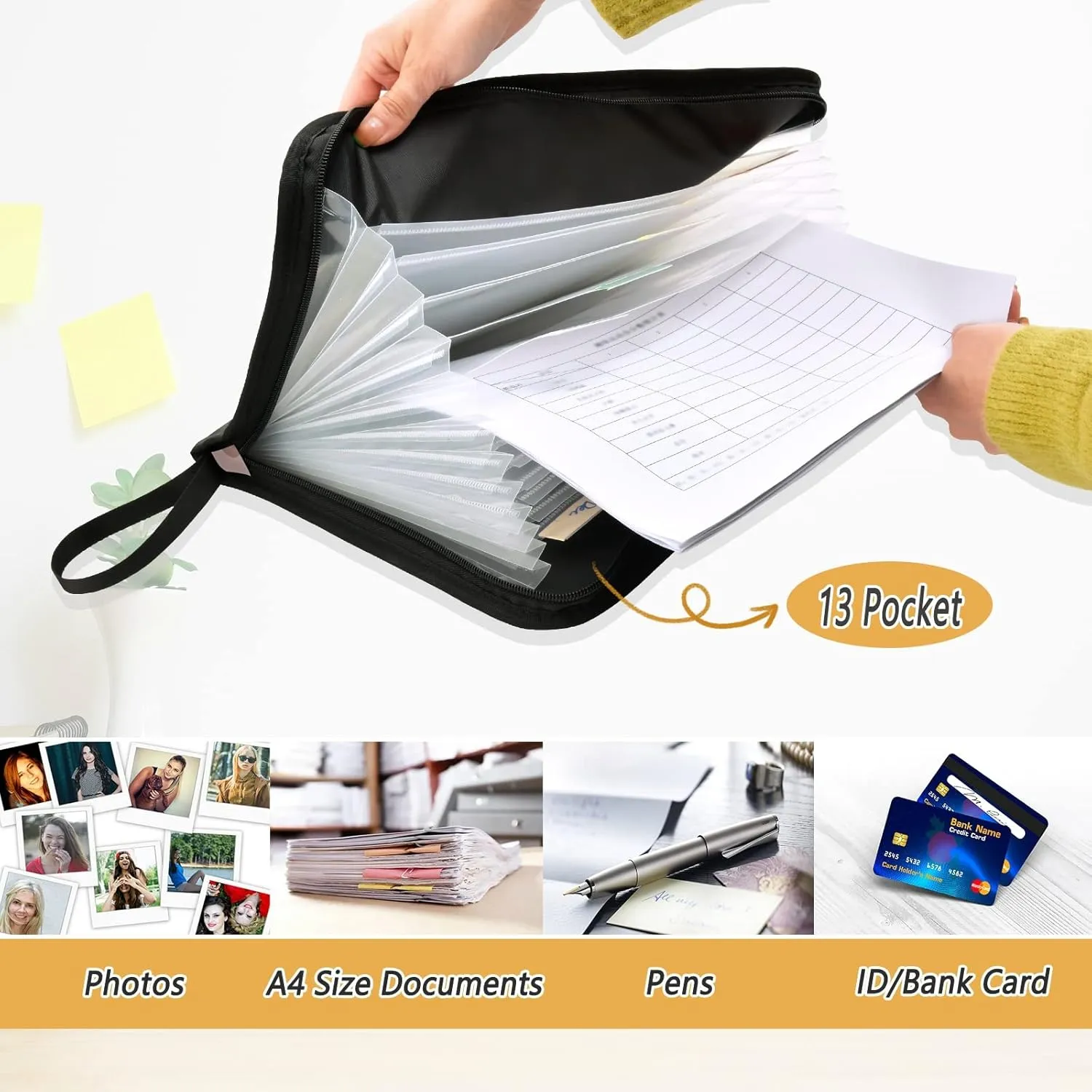 ALAZA Rose Gold Dog Paw 13 Pocket Expanding File Folder with Labels, Accordion File Folder File Organizer Letter A4 Paper for Office School Student