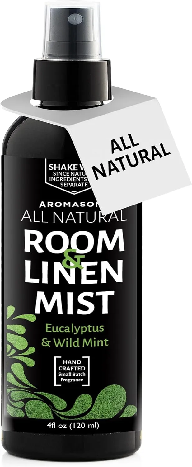 Aromasong Eucalyptus & Wild Mint Linen and Room Spray, Natural Aromatic Mist, Relax Your Body & Mind, Perfect as a Bathroom Spray Air Freshener Pillow Mist