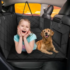 Back Seat Extender for Dogs-Large Space, Dog Car Seat Cover Hard Bottom Holds 420lbs, Sturdy Backseat Extender for Dogs,Upgraded Material Waterproof Pet Car Bed Dog Hammock for Car, SUV,Truck