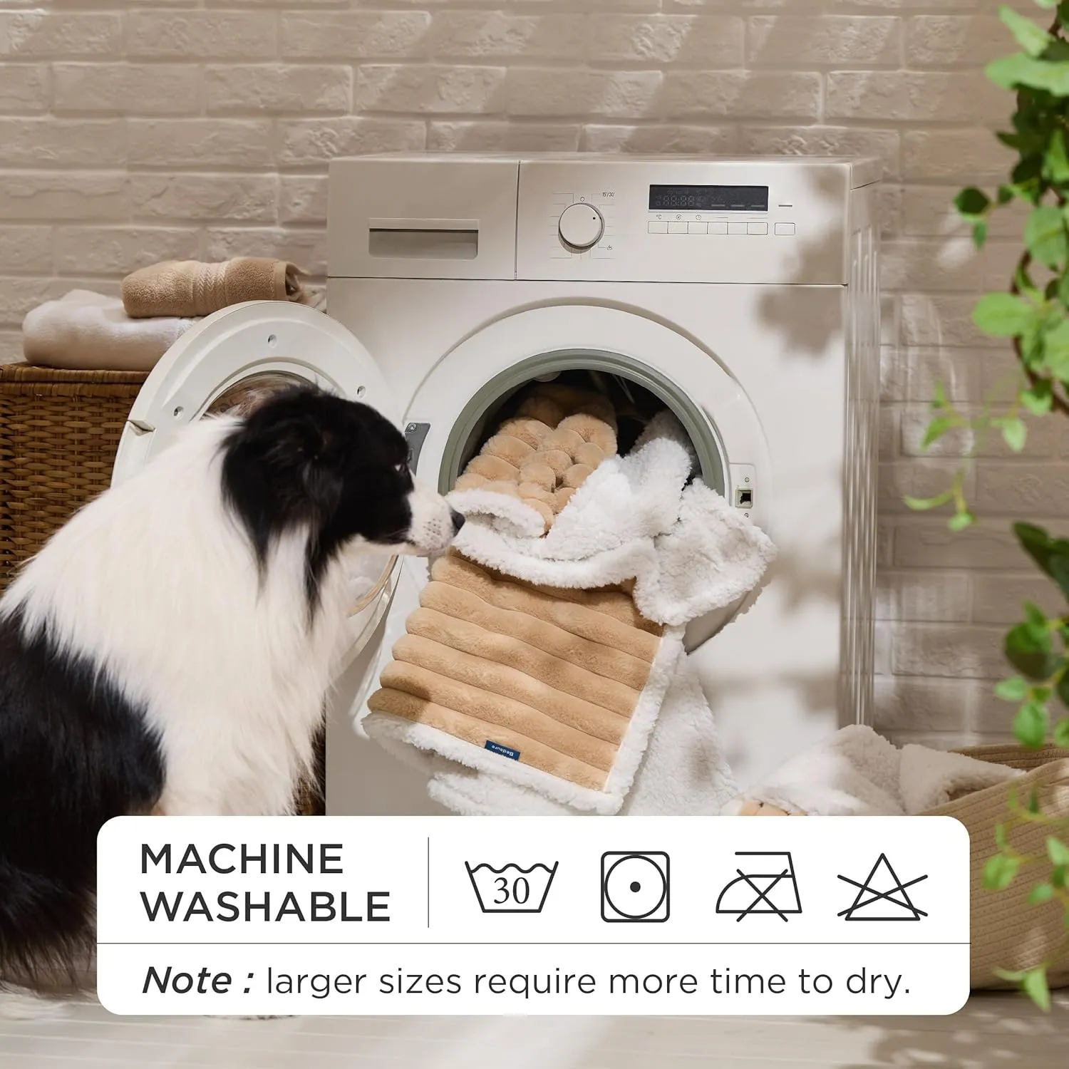 Bedsure Waterproof Dog Blankets for Medium Dogs - Soft Puppy Cat Blanket Corduroy Fleece Washable, Cozy Calming Reversible Furniture Protection for Pet Kitten Doggy,30"x40", Tuscan Beige