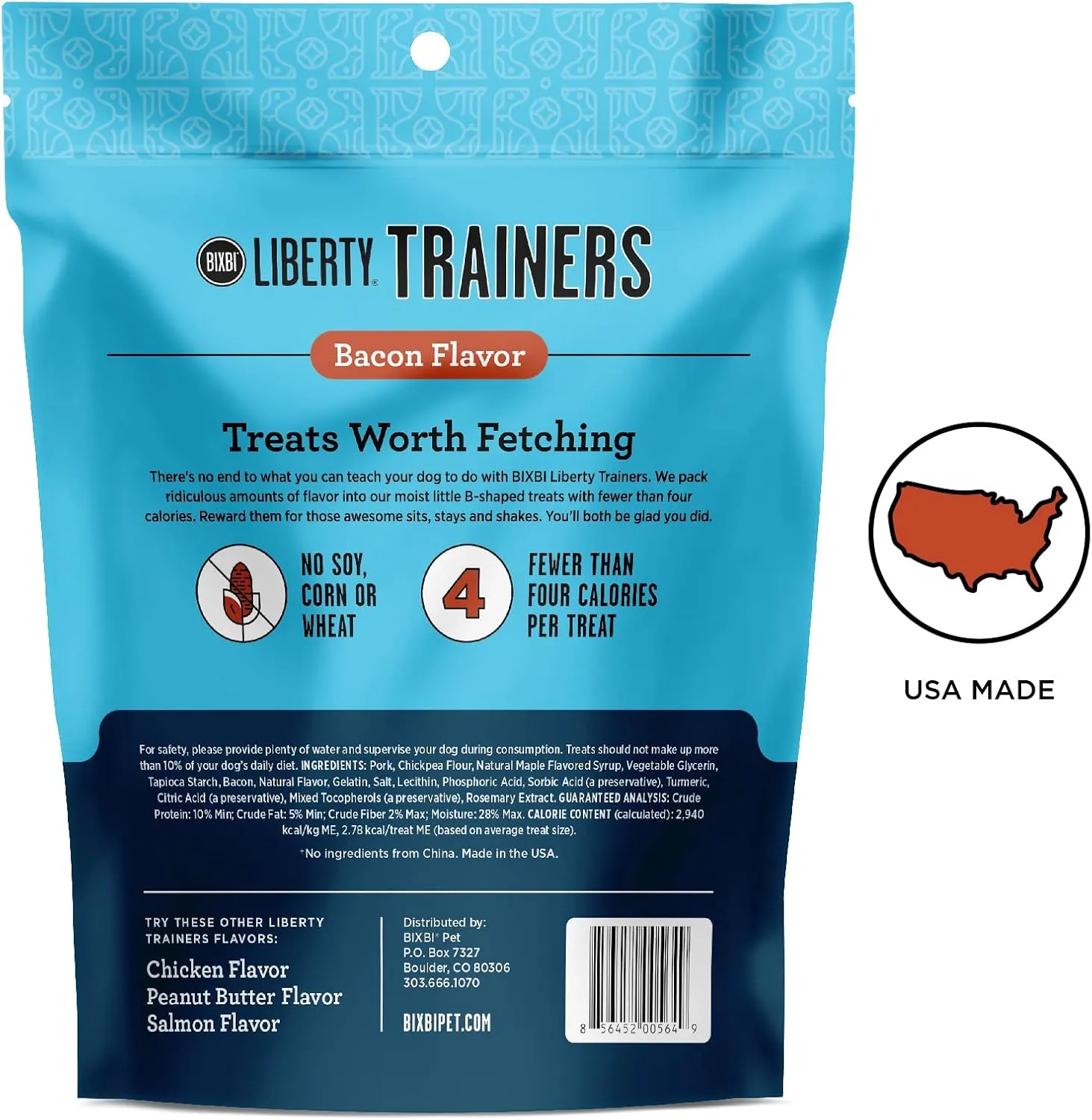 BIXBI Liberty Trainers, Bacon (12.5 oz, 1 Pouch) - Small Training Treats for Dogs - Low Calorie and Grain Free Dog Treats, Flavorful Pocket Size Healthy and All Natural Dog Treats