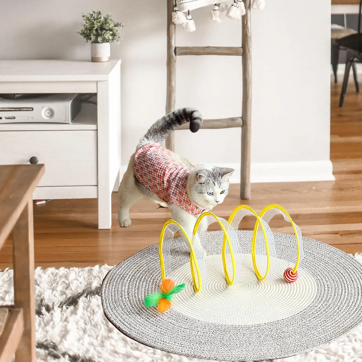 Cat Tunnel,Cat Toys,Cat Tunnels for Indoor Cats Large,Cat Tunnel Bed for Kittens,Cat Donut Tunnel,Interactive Cat Toys for Indoor Cats,Decompression Interactive Cat Springs Toys