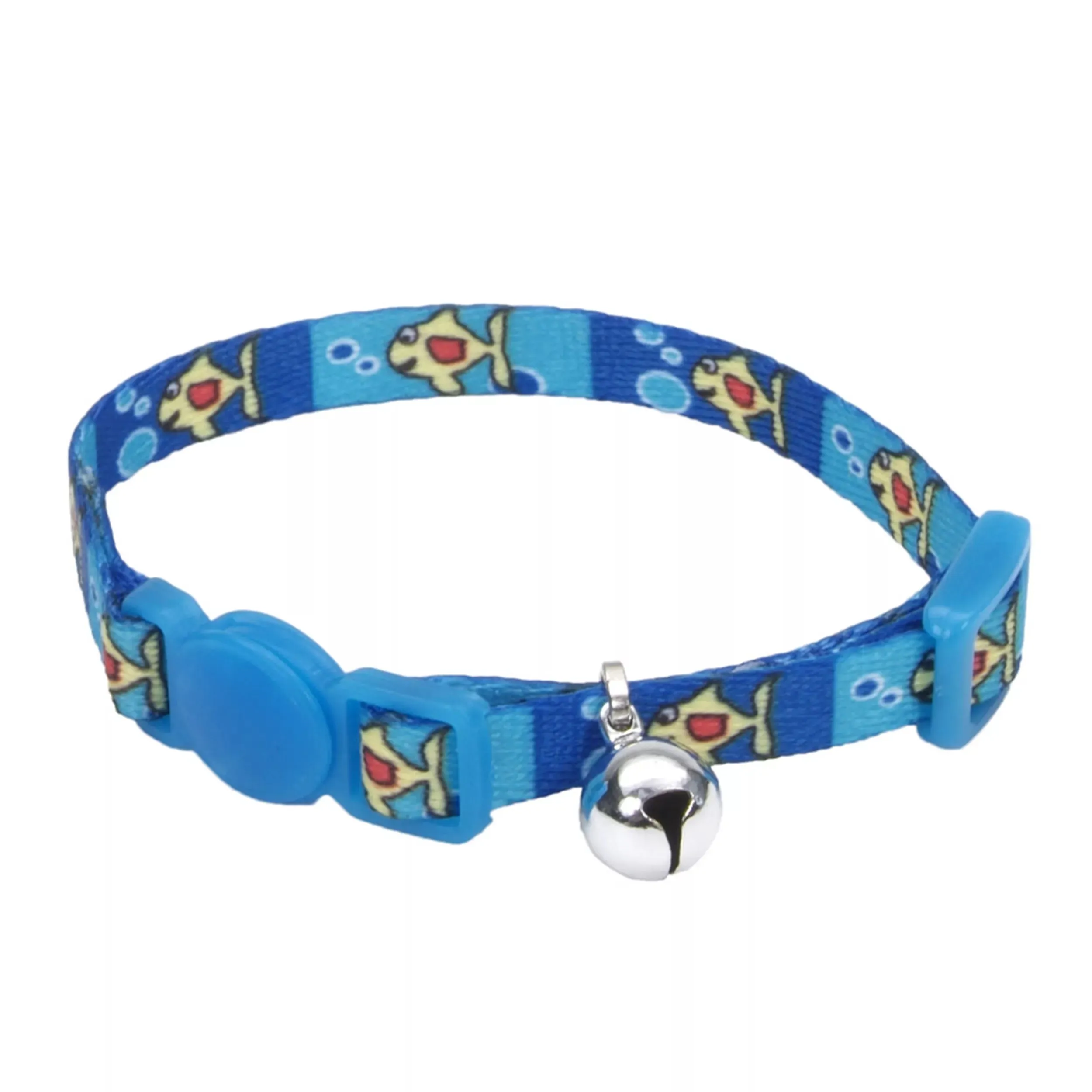 Coastal Pet Products Li'l Pals Adjustable Breakaway Kitten Collar (Fish with Bubbles 5/16" X 06"-08")