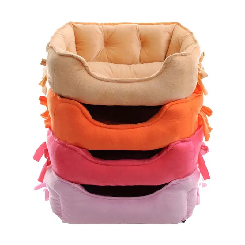 Cute Bow Princess Dog Bed Soft Cozy Pet Sleeping Mat for Small Dogs Cats Non-slip Machine Washable Puppy Sofa Pet Supplies