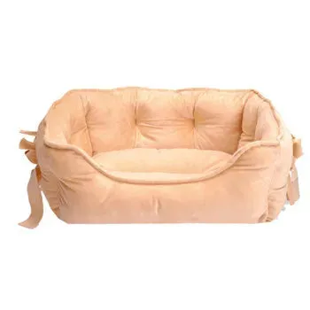 Cute Bow Princess Dog Bed Soft Cozy Pet Sleeping Mat for Small Dogs Cats Non-slip Machine Washable Puppy Sofa Pet Supplies