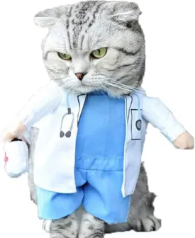 Delifur Dog Halloween Costume - Carrying Cat Doctor Pet Uniform Funny (S)