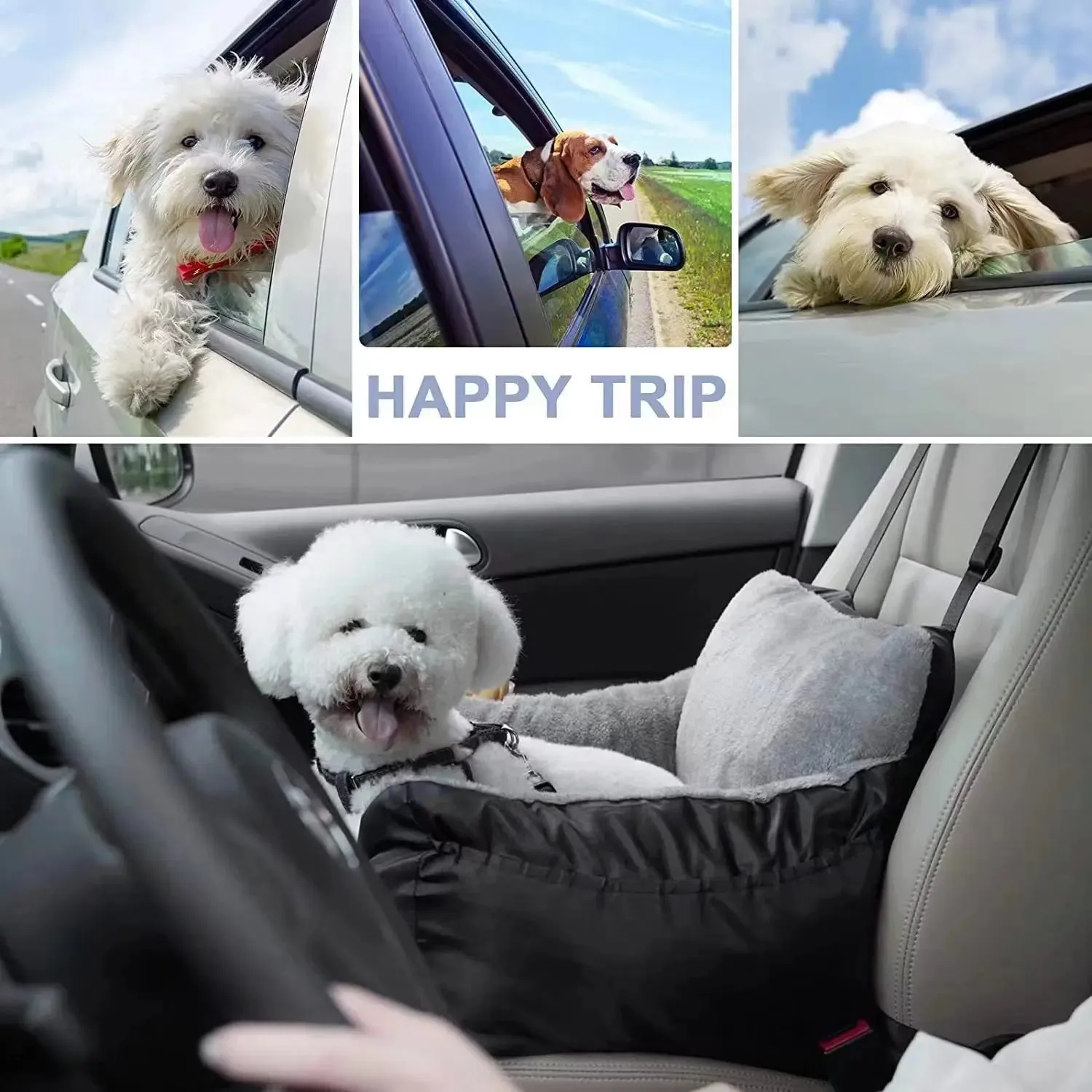 Deluxe Dog Car Seat for Medium to Large Dogs - Washable and Detachable