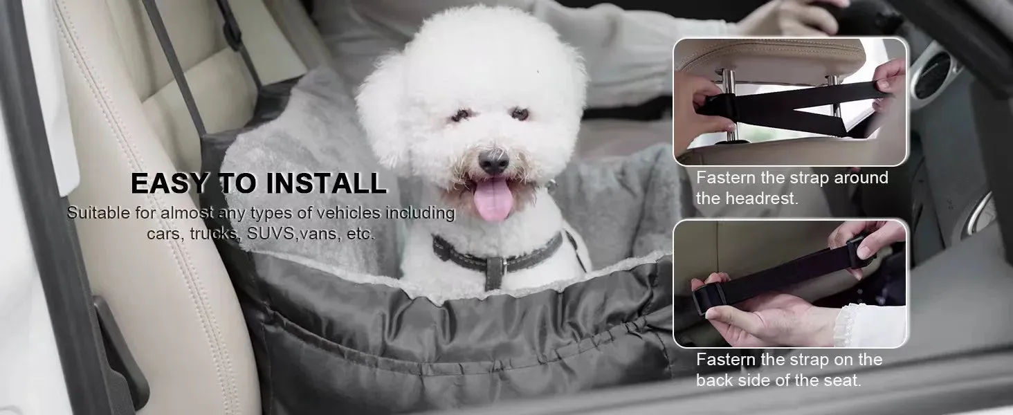 Deluxe Dog Car Seat for Medium to Large Dogs - Washable and Detachable