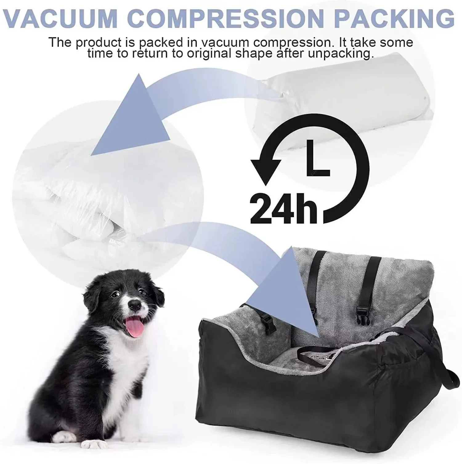 Deluxe Dog Car Seat for Medium to Large Dogs - Washable and Detachable