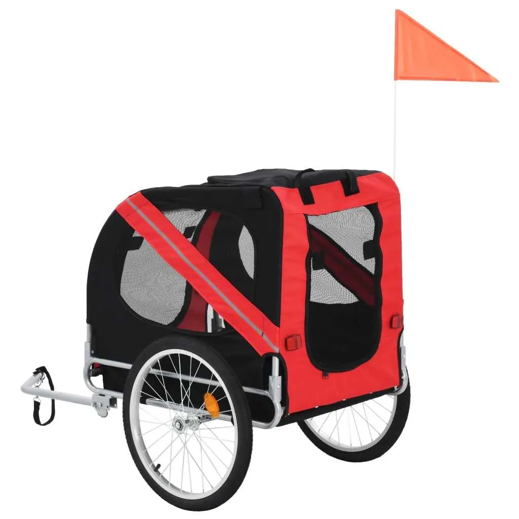 Dog Bike Trailer Red & Black