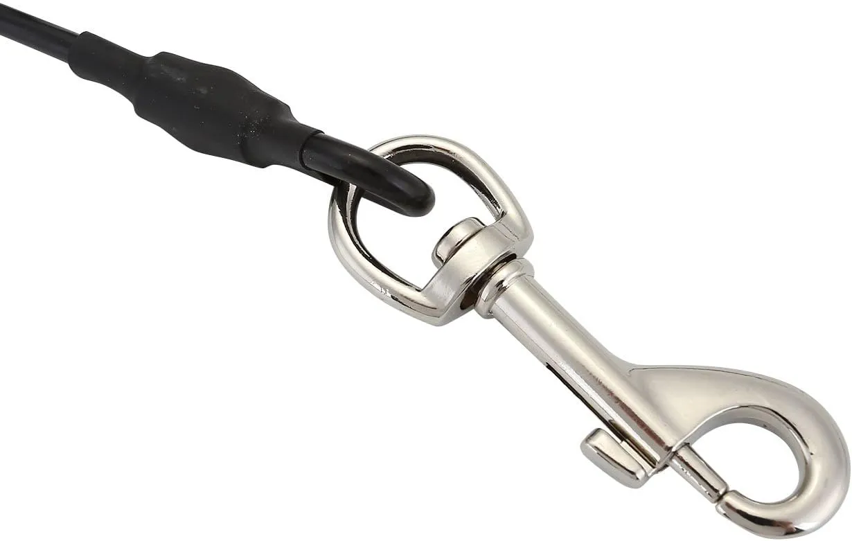 Dog Car Seat Belt, Stainless Steel Cable Chew Proof Pet Car Safety Restraint Tether, 40 inch Black