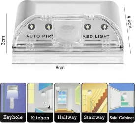 Door Light, Keyhole Light with Auto Sensor Motion Detector, LED Night Light for Bathroom, Kids Room, Kitchen, Bedroom, Stairway(2 Silver)