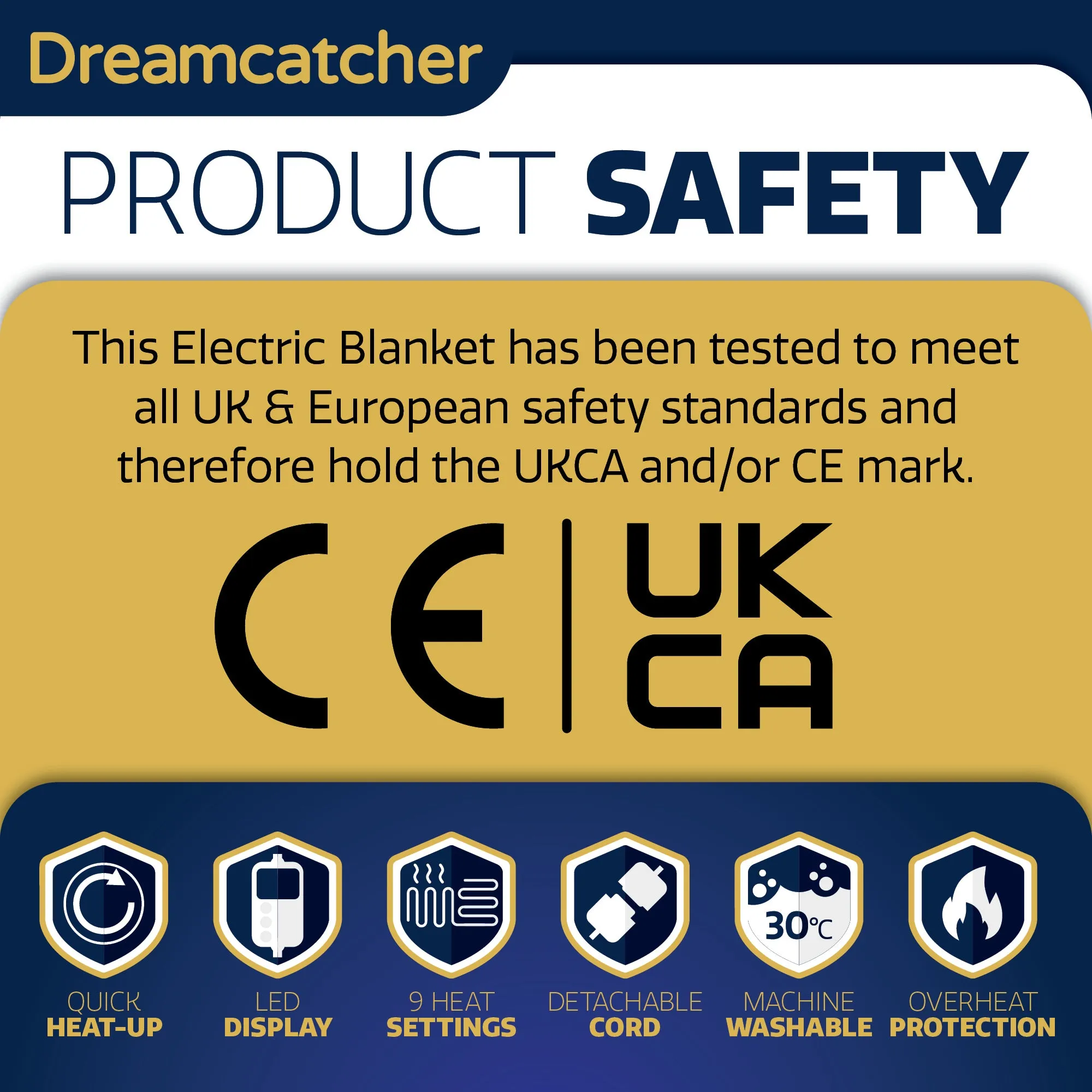 Dreamcatcher Sliver Deluxe Electric Heated Throw Blanket 160x120cm