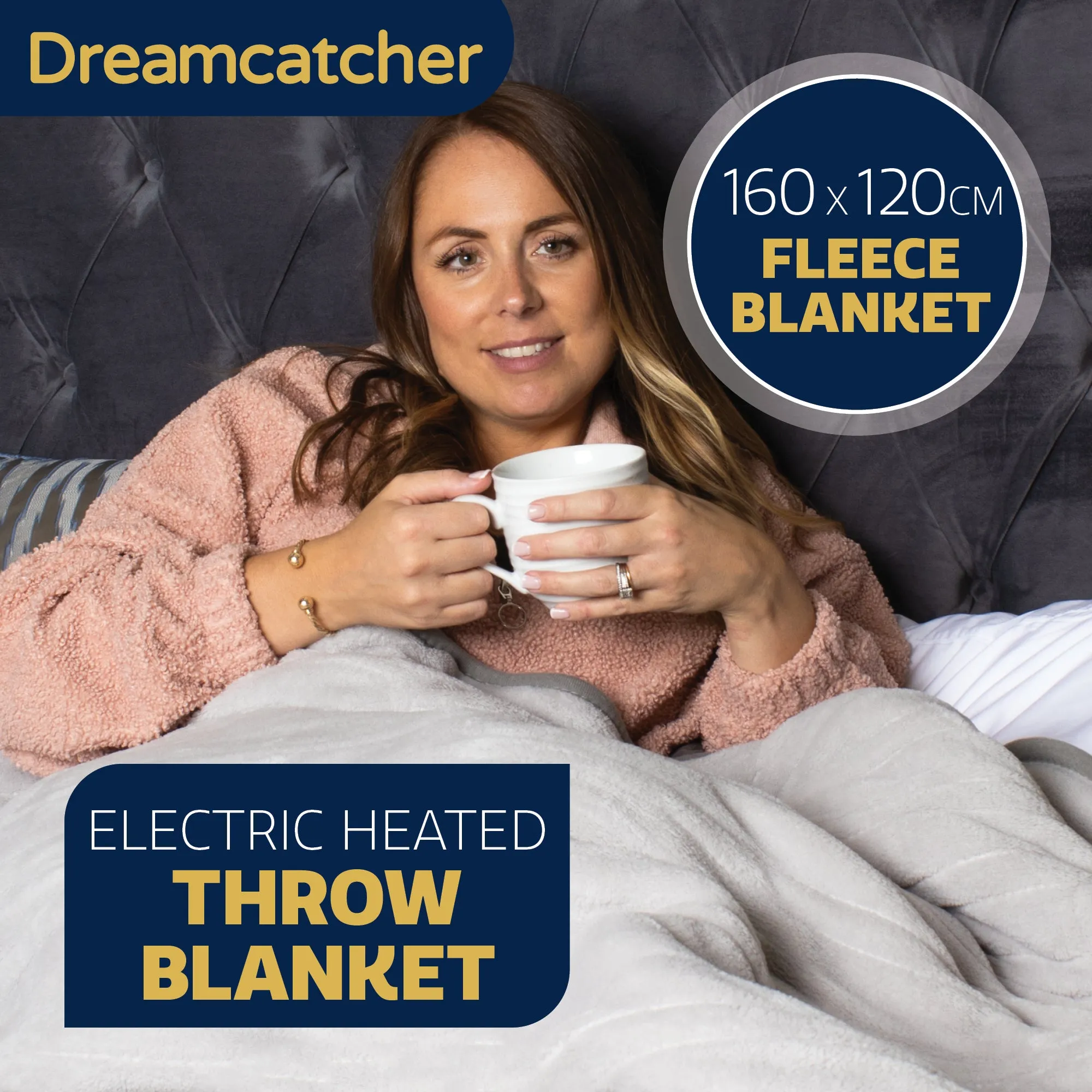 Dreamcatcher Sliver Deluxe Electric Heated Throw Blanket 160x120cm