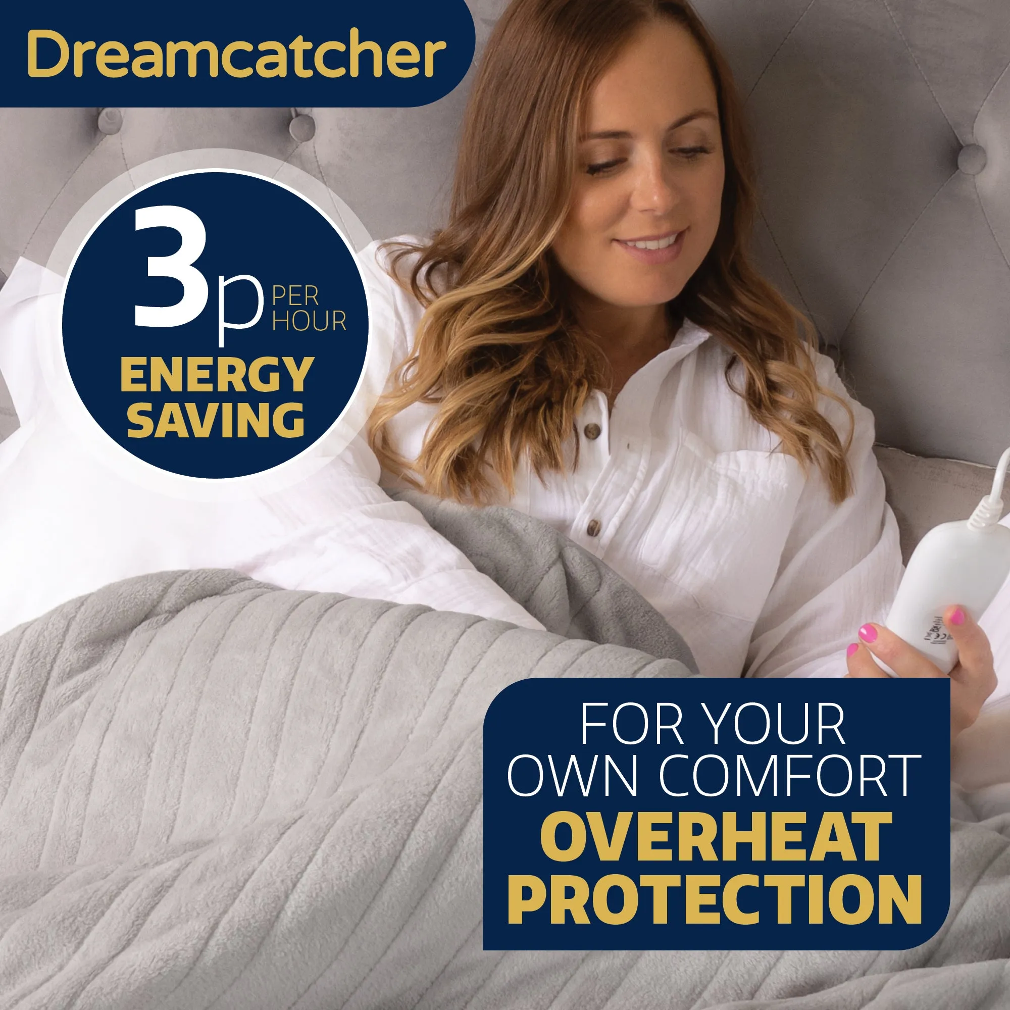 Dreamcatcher Sliver Deluxe Electric Heated Throw Blanket 160x120cm