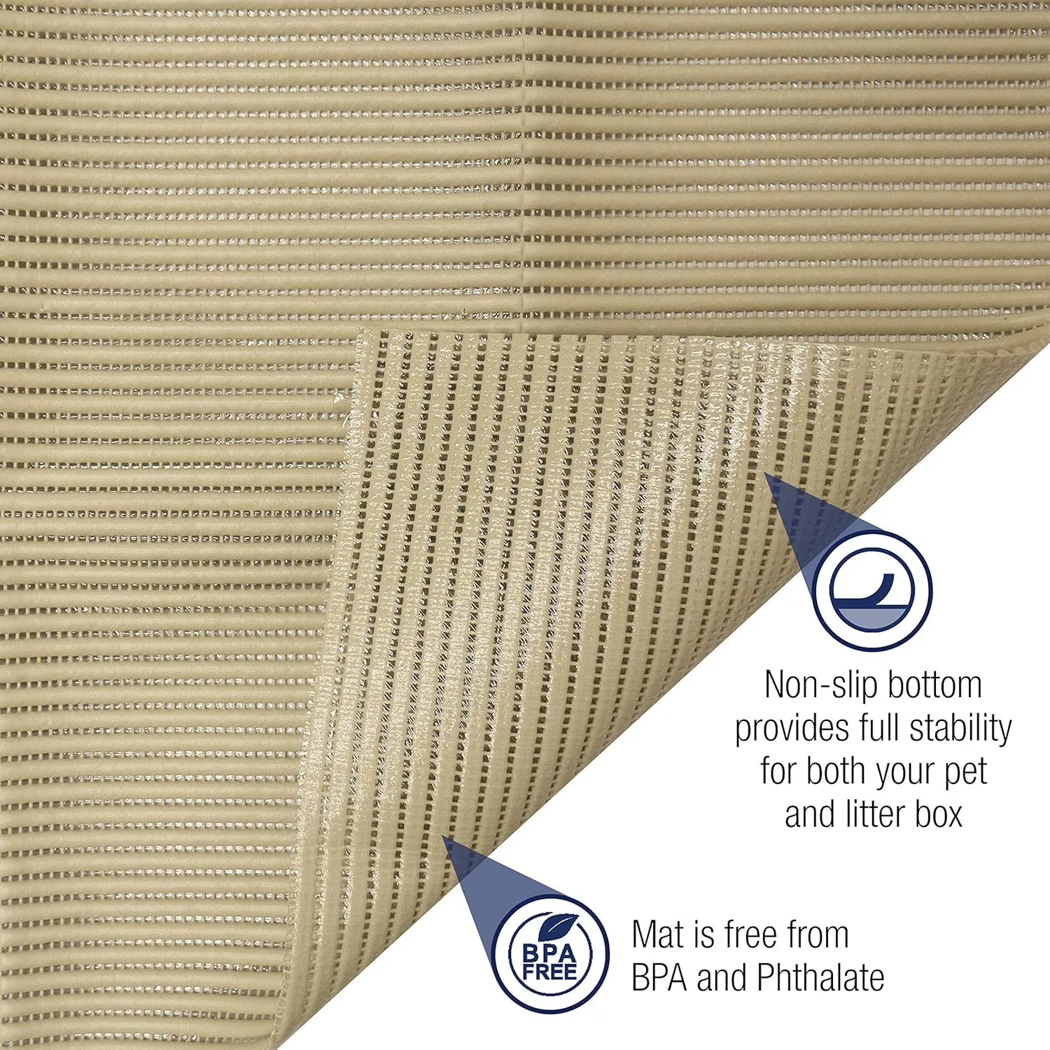 Fresh Kitty Durable XL Jumbo Foam Litter Mat  BPA and Phthalate Free, Water Resistant, Traps Litter from Box, Scatter Control, Easy Clean Mats 40"x25" (9027)