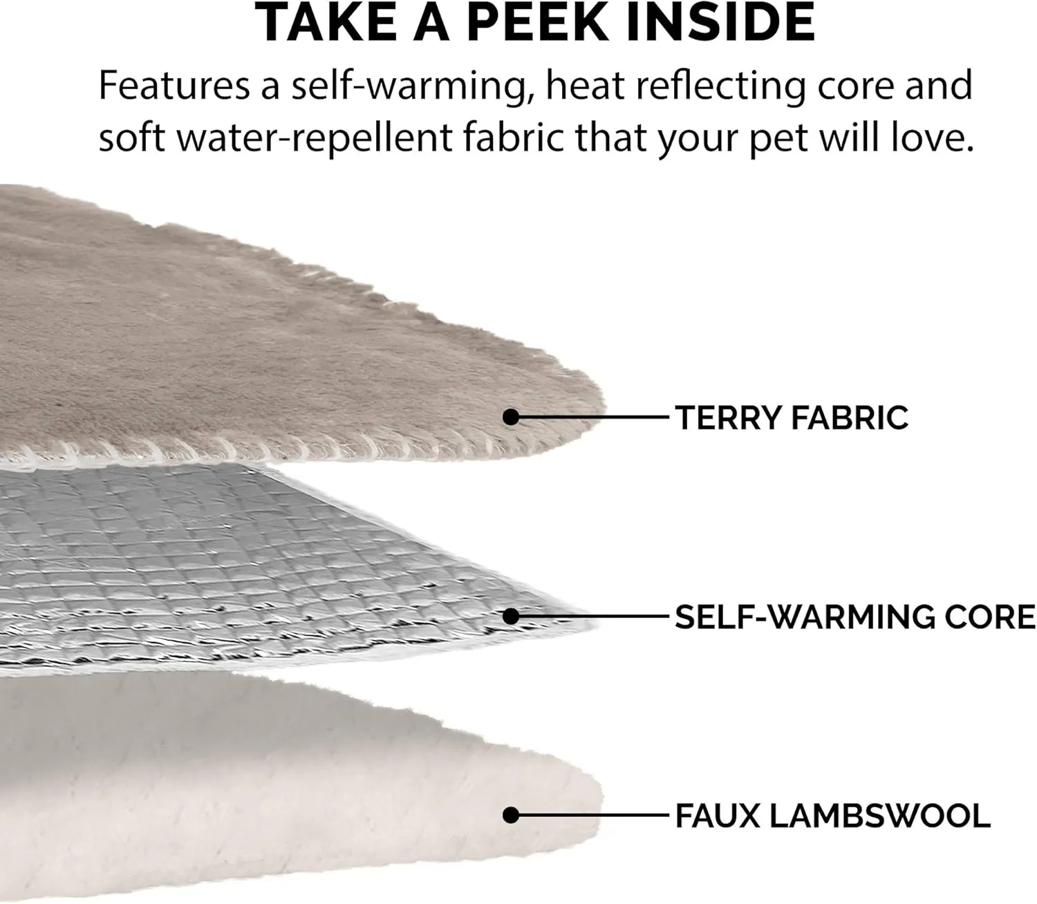 Furhaven Waterproof & Self-Warming Throw Blanket for Dogs & Indoor Cats, Washable & Reflects Body Heat - Terry & Sherpa Dog Blanket - Dove, Large