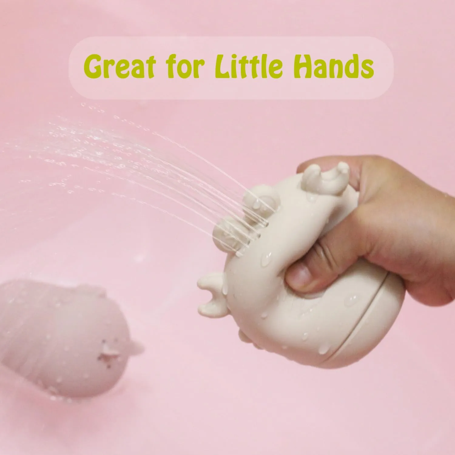 Ginbear Silicone Baby Bath Toys, Non-Toxic Mold Free Infant Squirty Bathtub Toys for Toddlers 6 Months , Pack of 4 (Marine)