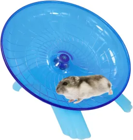 Hamster Flying Saucer Silent Running Exercise Wheel for Gerbil Rat Mouse Hedgehog Small Animals (Blue)
