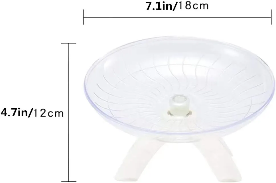 Hamster Flying Saucer Silent Running Exercise Wheel for Hamsters, Gerbils, Mice,Hedgehog and Other Small Pets Silent Running Wheel Hamster Wheel (White)