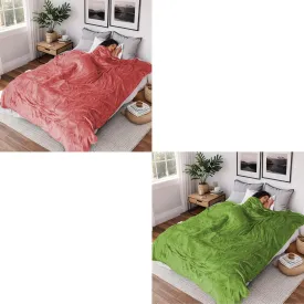 Heated Electric Blanket Queen Size 84''x90'', Dual Controller Soft Flannel