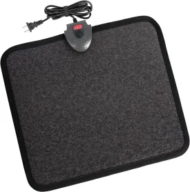 Heated Floor Mat Under Desk for Foot Warmer - Wider 110V Adjustable Temperature Electric Space Heaters Heating Pad - Carbon Crystal & Energy Saving Feet Warmers for office,home (Black Gray)