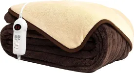 Homefront Heated Throw Electric over Bed Blanket XL Luxurious Fleece Washable