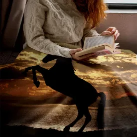 Horse Lover Black horse fine art throw blanket
