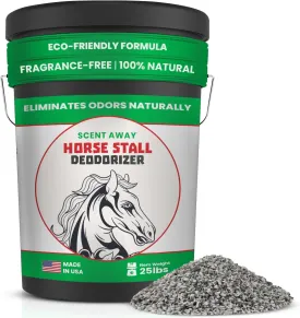 Horse Stall Deodorizer | 100% Natural Odor Neutralizer | Fragrance-Free Moisture Absorber | Non-Toxic Active Carbon & Zeolite Odor Control | 25lbs. (11.34kg)