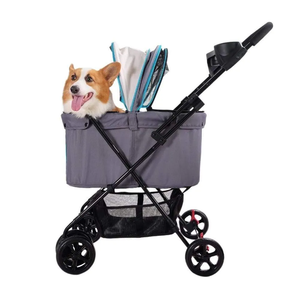 Ibiyaya® Easy Strolling  Pet Pram | Simple Grey