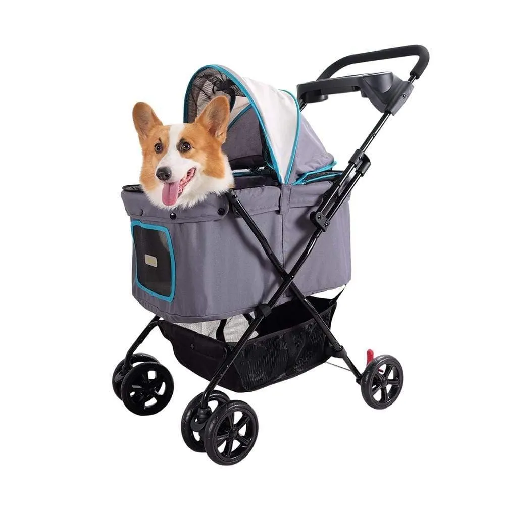 Ibiyaya® Easy Strolling  Pet Pram | Simple Grey