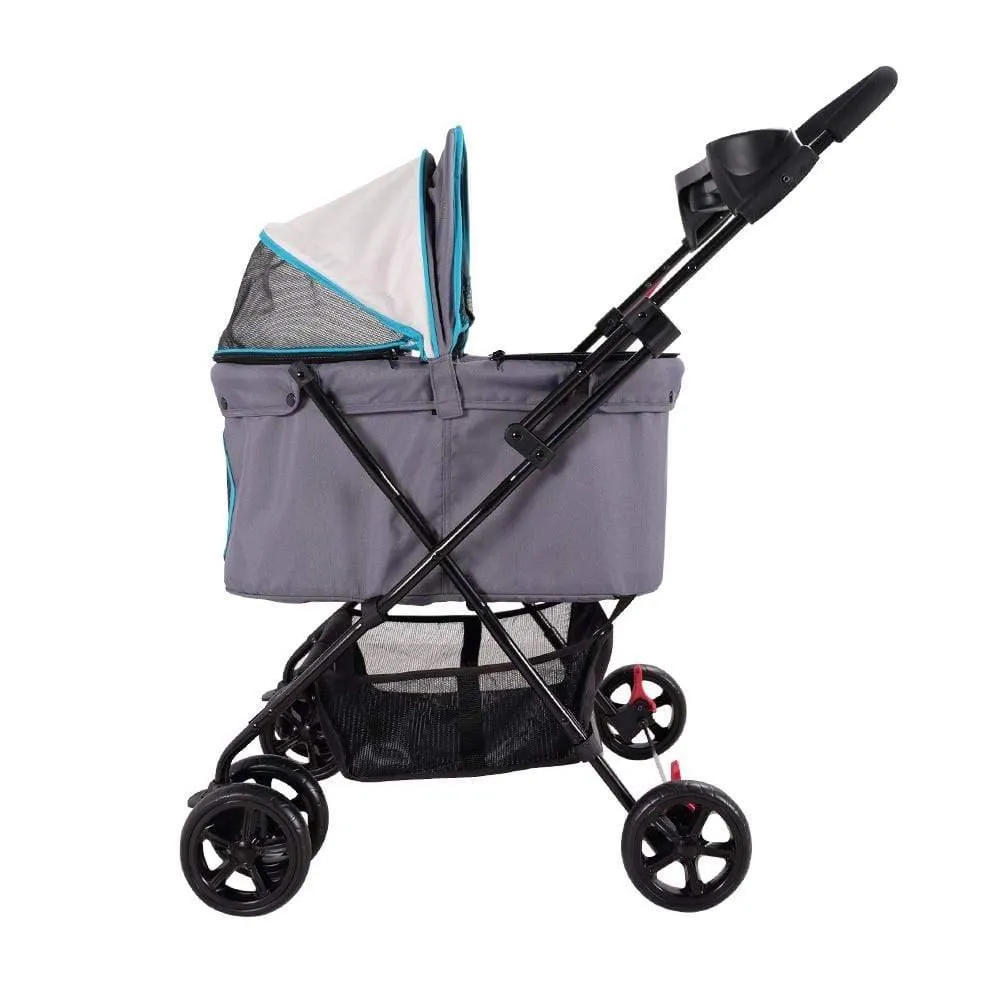 Ibiyaya® Easy Strolling  Pet Pram | Simple Grey