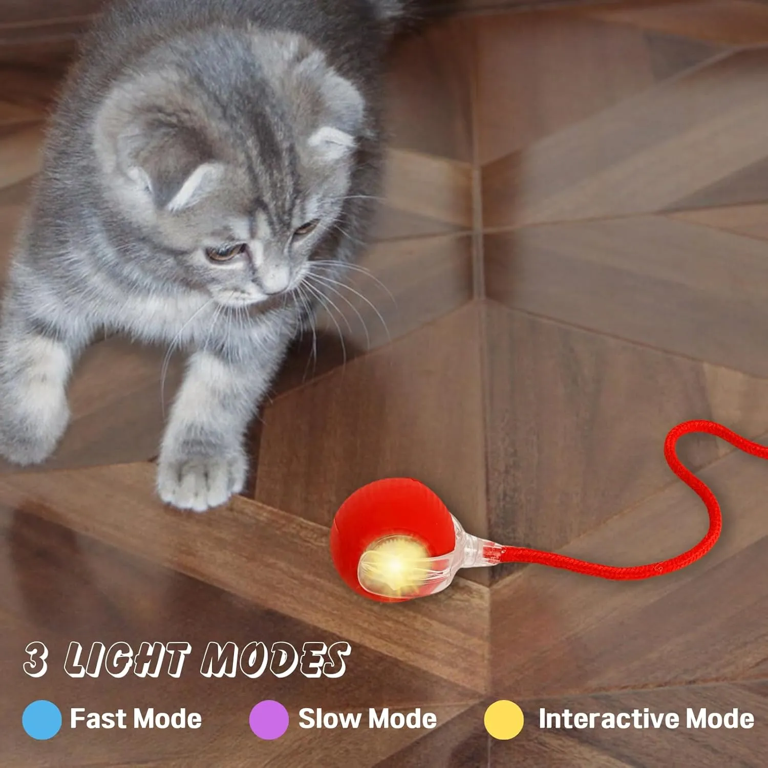 Interactive Rolling Dog Ball, 2025 New Electric Cat Toy,360 Smart Automatic Rolling Pet Ball, Fast Moving Toy for Dog and Cat