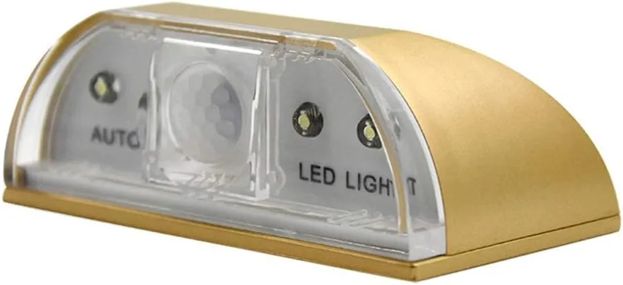 LED Intelligent Keyhole Light Lamp Door Lock Sensor Lamp - Battery Operated Auto Sensor Motion Detector with 4 LED for Key Hole/Door Lock (Gold)