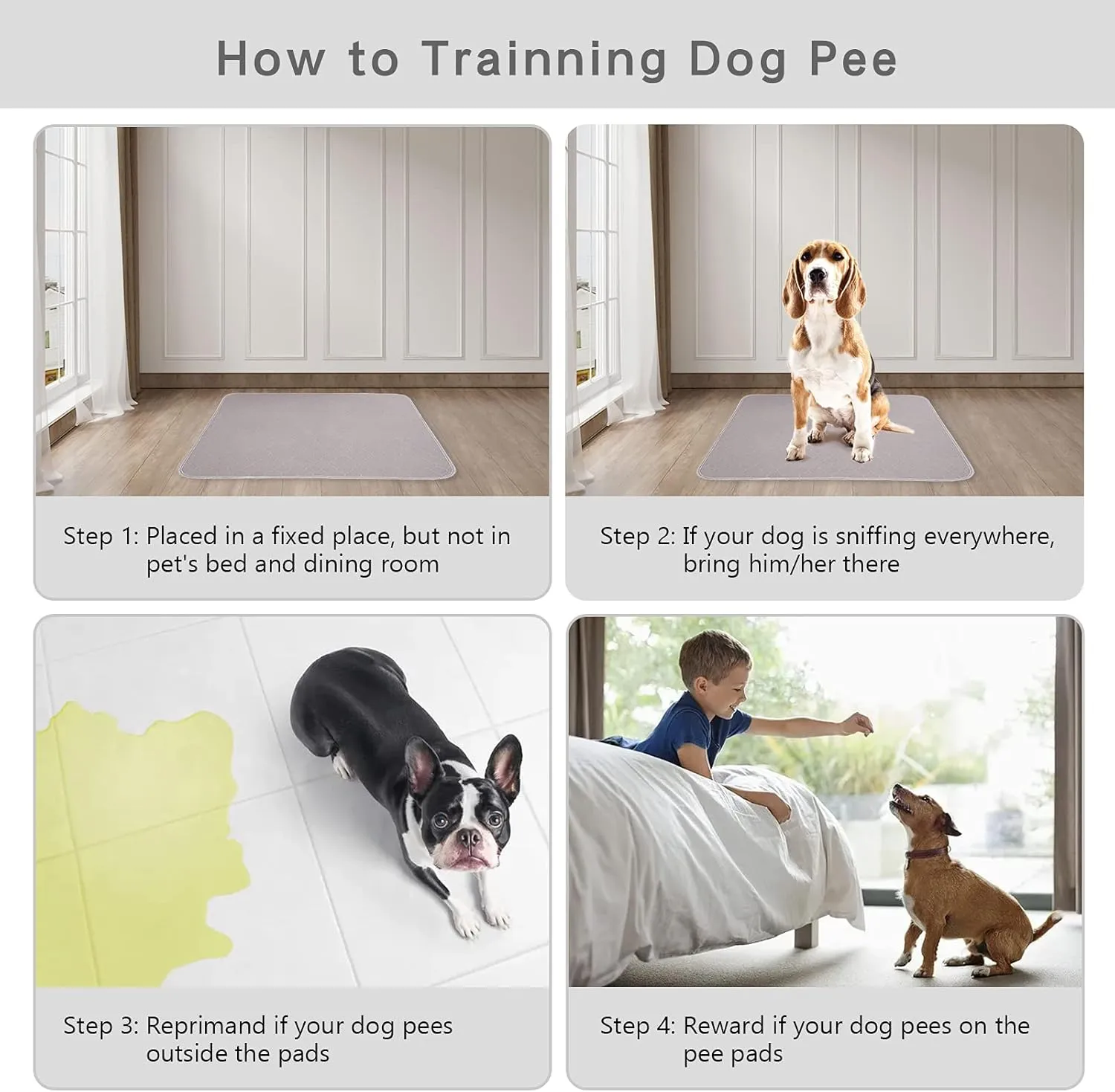MBJERRY Non-Slip Dogs Training Pee Pads - Washable Reusable Waterproof Cats Pads for Potty Training/Whelping/Housebreaking, for Playpen Crate Kennel(48 Round,Gray)