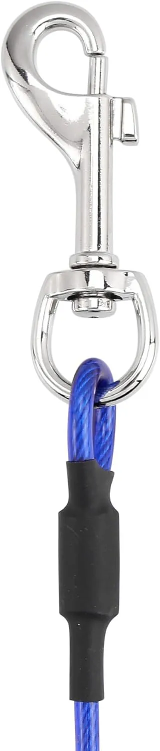 Mogoko Pet Dog Car Seat Belt Restraint, Coated Stainless Steel Chew Proof Dog Vehicle Safety Tether Cable, Double Clip No-Chew Pet Car Leash Lead-16 Inch