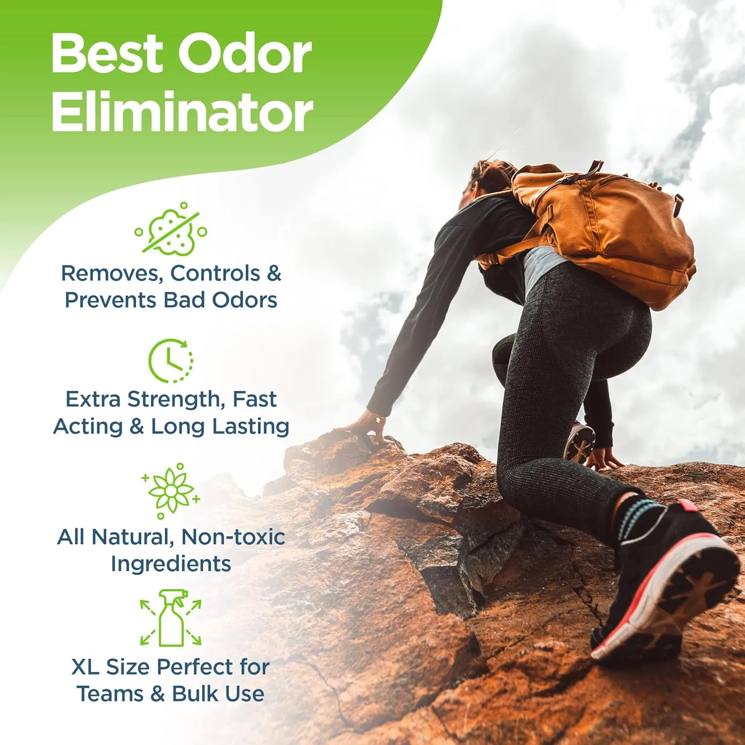 Natural Odor Eliminator - Foot & Shoe Deodorizer Spray, Gear Odor Eliminator - Removes, Controls & Prevents Odors - Made with Essential Oils - Made in USA (Lemon, 32oz)
