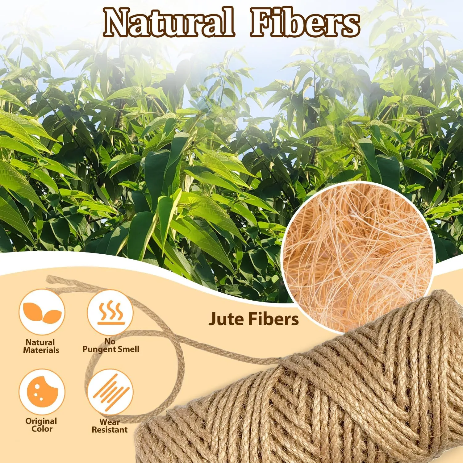 Natural Sisal Rope for Cat Scratcher,1/4 inch,164Ft,Natural Jute Rope for Cat Scratcher Repair and DIY Tree, Recovering, Hemp Twine Rope for Cat Scratching Post Tower Replacement with Chew Toy