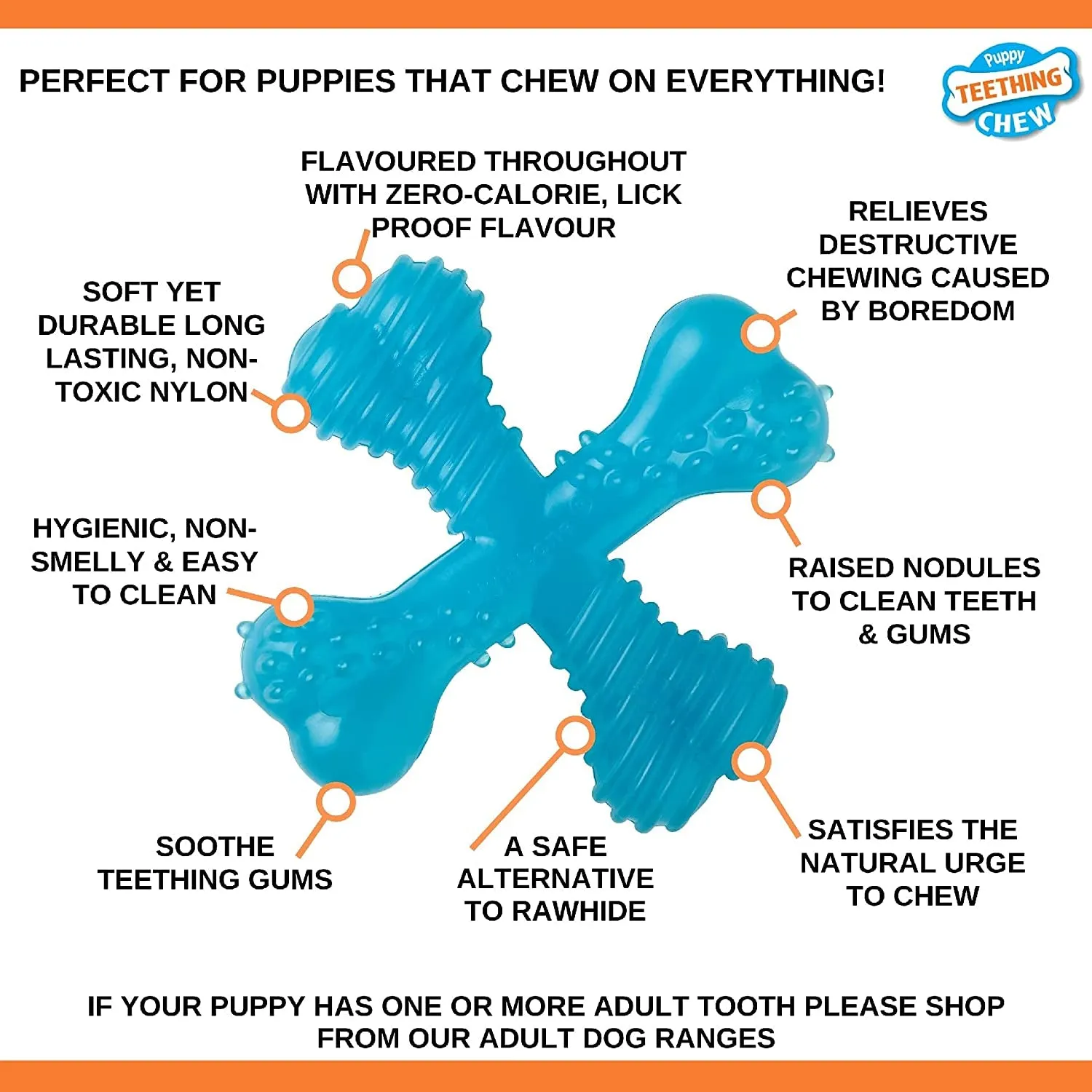 Nylabone Puppy Teething Chew X Bone - XS