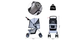 PawHut Pet Stroller D00-058GY 970 x 750 x 450 mm Silver