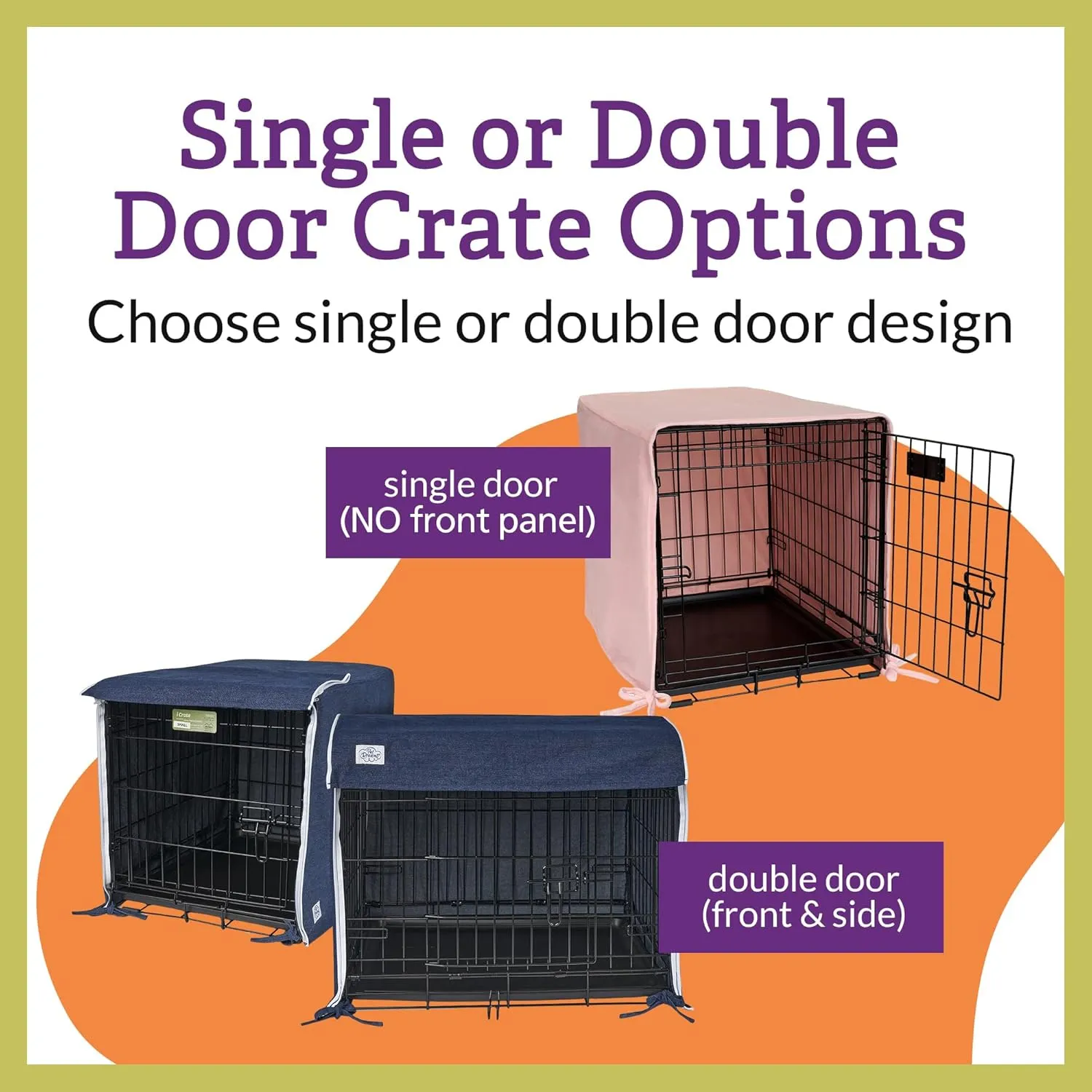 Pet Dreams Dog Crate Cover - Breathable Fabric Kennel Topper for Double-Door Crates, Fits iCrate Dog Cages 18, 24, 30, 36, 42, 48 Inches (Grey, Large, 36")