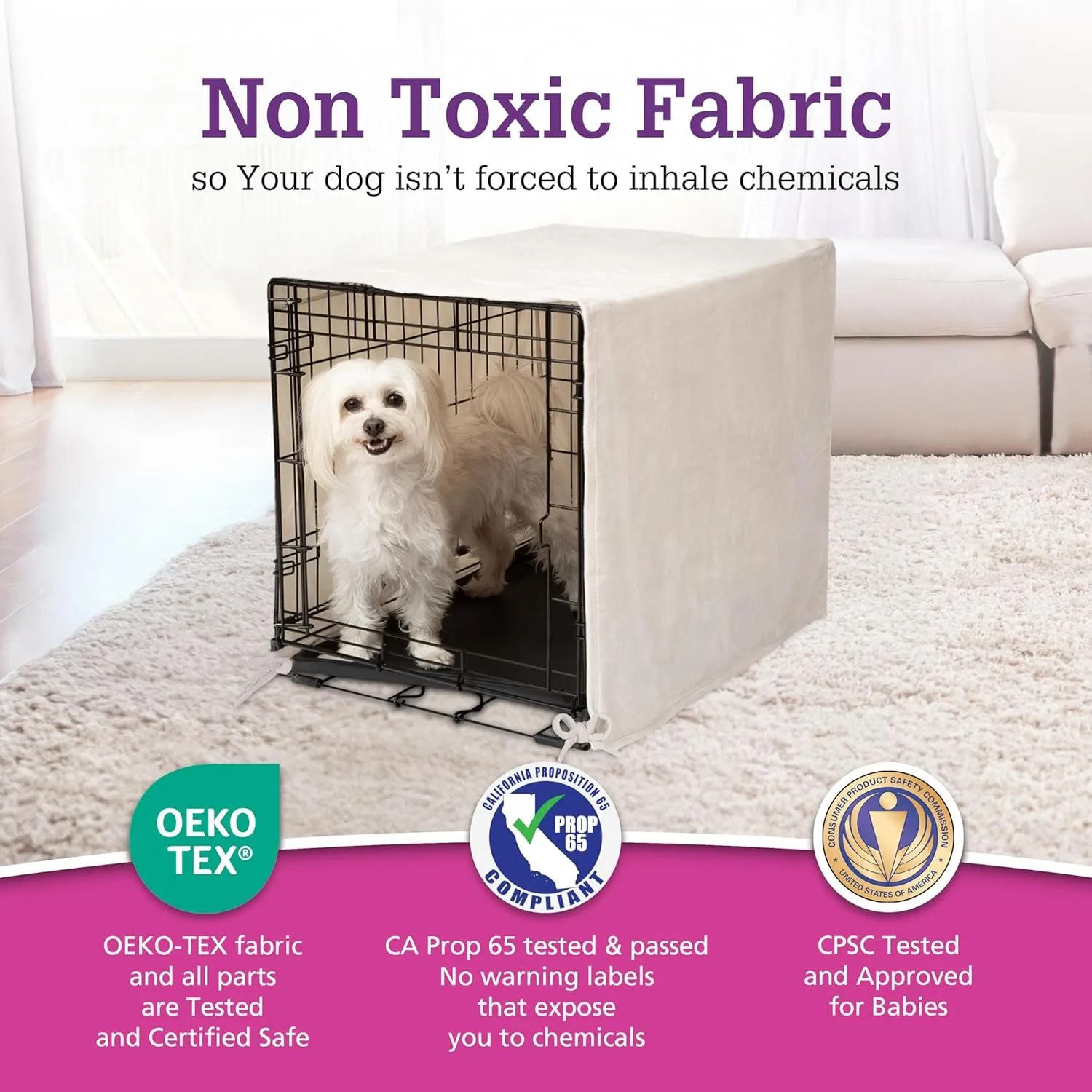 Pet Dreams Dog Crate Cover - Breathable Fabric Kennel Topper for Double-Door Crates, Fits iCrate Dog Cages 18, 24, 30, 36, 42, 48 Inches (Grey, Large, 36")