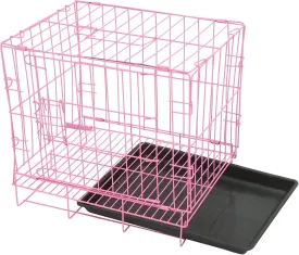 POPETPOP Puppy Crate, 14 Inch Small Wire Kennel with Divider Panel, Folding Indoor Metal Dog Cage, Portable Pet Cage House for Cat Rabbit Puppy Travel