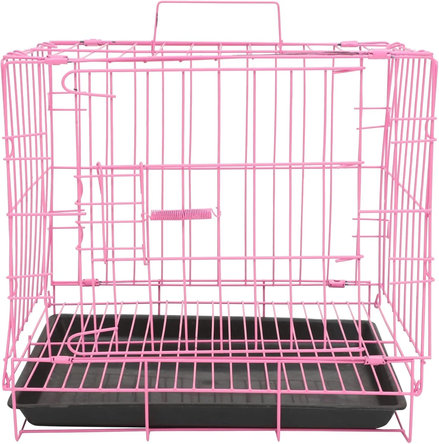 POPETPOP Puppy Crate, 14 Inch Small Wire Kennel with Divider Panel, Folding Indoor Metal Dog Cage, Portable Pet Cage House for Cat Rabbit Puppy Travel